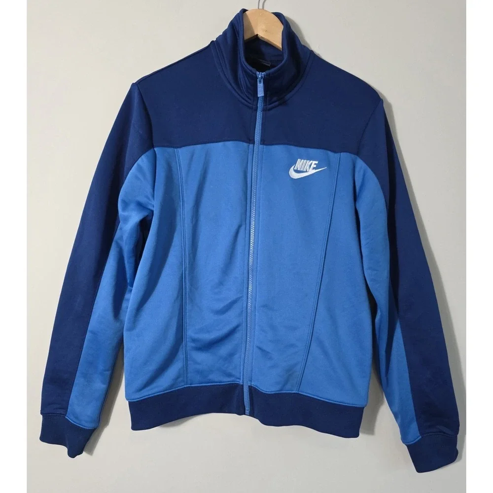 Nike Track Jacket Blue Full Zip Athletic Sportswear Women's Size M